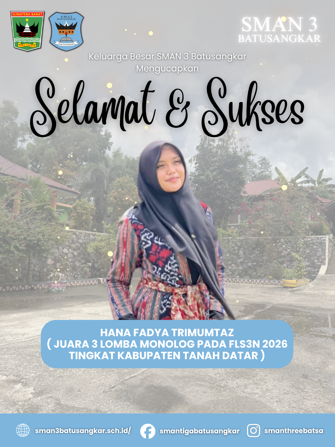 Seni Peran Memukau di Panggung FLS2N: Hana Fadya Trimumtaz Raih Juara 3 Lomba Monolog Tingkat Kabupaten Tanah Datar Seni Peran Memukau di Panggung FLS2N: Hana Fadya Trimumtaz Raih Juara 3 Lomba Monolog Tingkat Kabupaten Tanah Datar