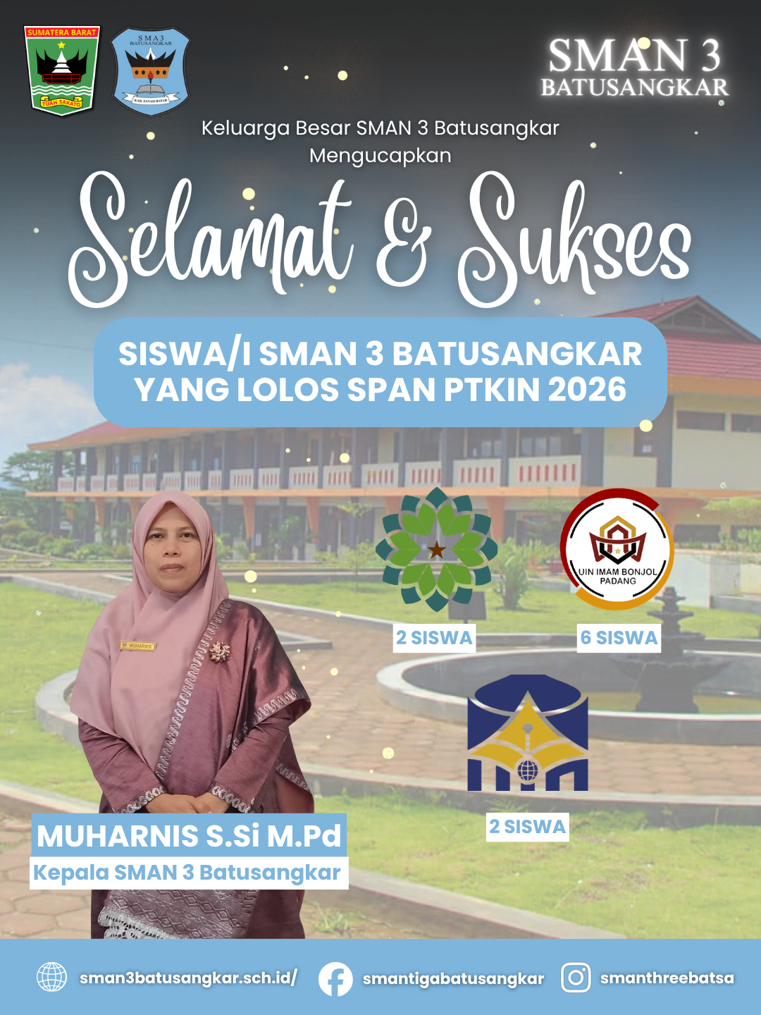 Menembus Kampus Islam Negeri Terkemuka: 10 Siswa Terbaik SMAN 3 Batusangkar Lulus Jalur SPAN-PTKIN 2026