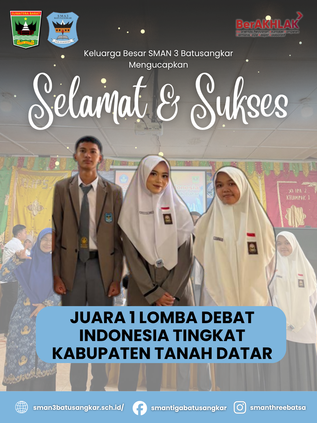 Menaklukkan Panggung Gagasan: Tim Debat SMAN 3 Batusangkar Sabet Juara 1 Tingkat Kabupaten Tanah Datar Menaklukkan Panggung Gagasan: Tim Debat SMAN 3 Batusangkar Sabet Juara 1 Tingkat Kabupaten Tanah Datar