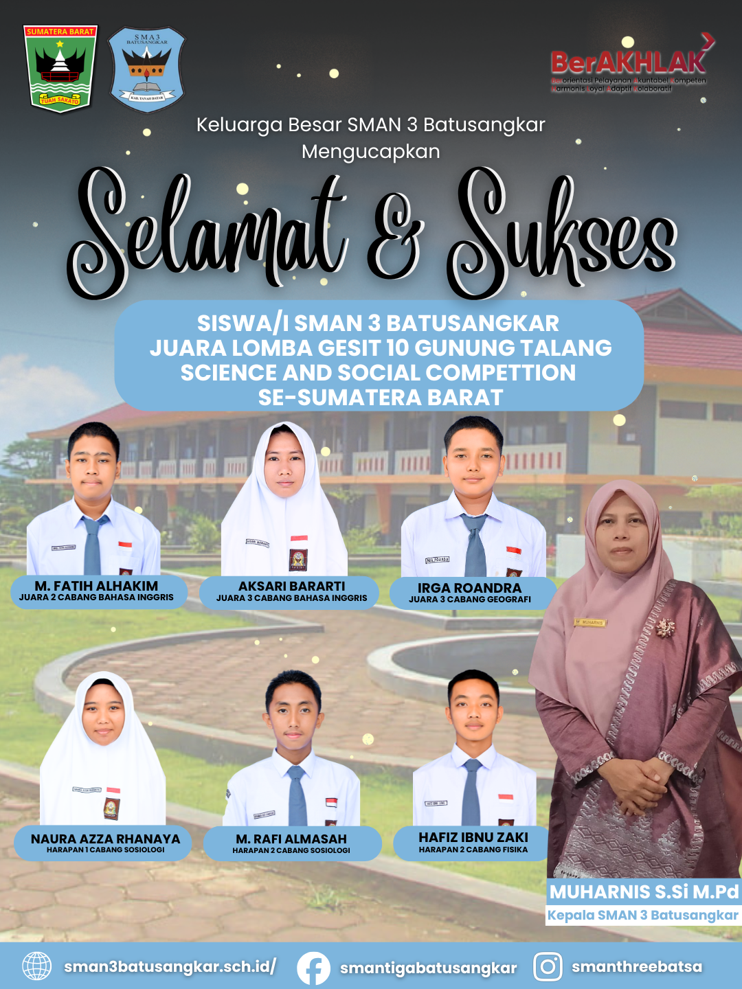 π Prestasi Gemilang SMAN 3 Batusangkar di GESIT X Gunung Talang Science and Social Competition Se-Sumatera Barat π Prestasi Gemilang SMAN 3 Batusangkar di GESIT X Gunung Talang Science and Social Competition Se-Sumatera Barat