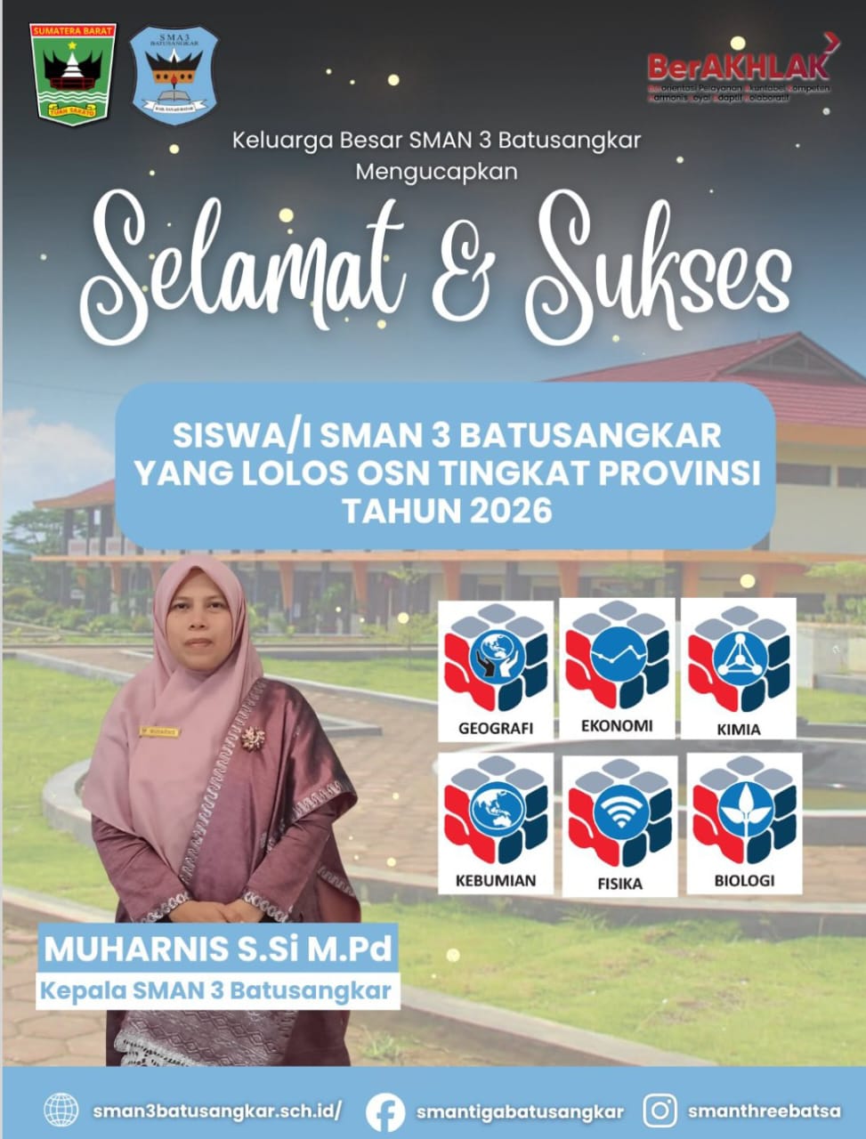 π Membanggakan! Siswa SMAN 3 Batusangkar Lolos ke Olimpiade Sains Nasional (OSN) Tingkat Provinsi π π Membanggakan! Siswa SMAN 3 Batusangkar Lolos ke Olimpiade Sains Nasional (OSN) Tingkat Provinsi π